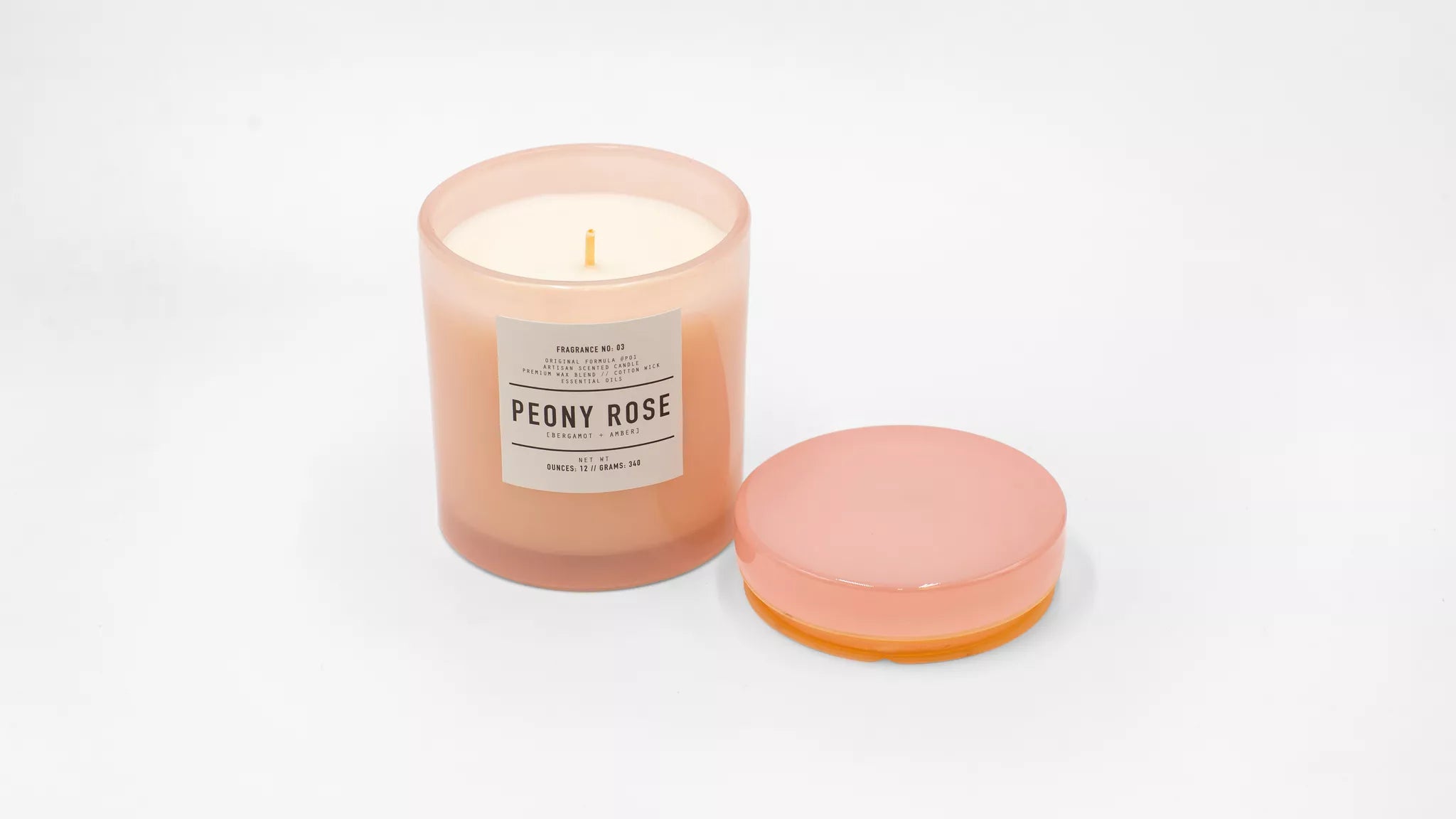 Peony Rose – Bergamot & Amber | Luxury Soy Wax Blend Candle