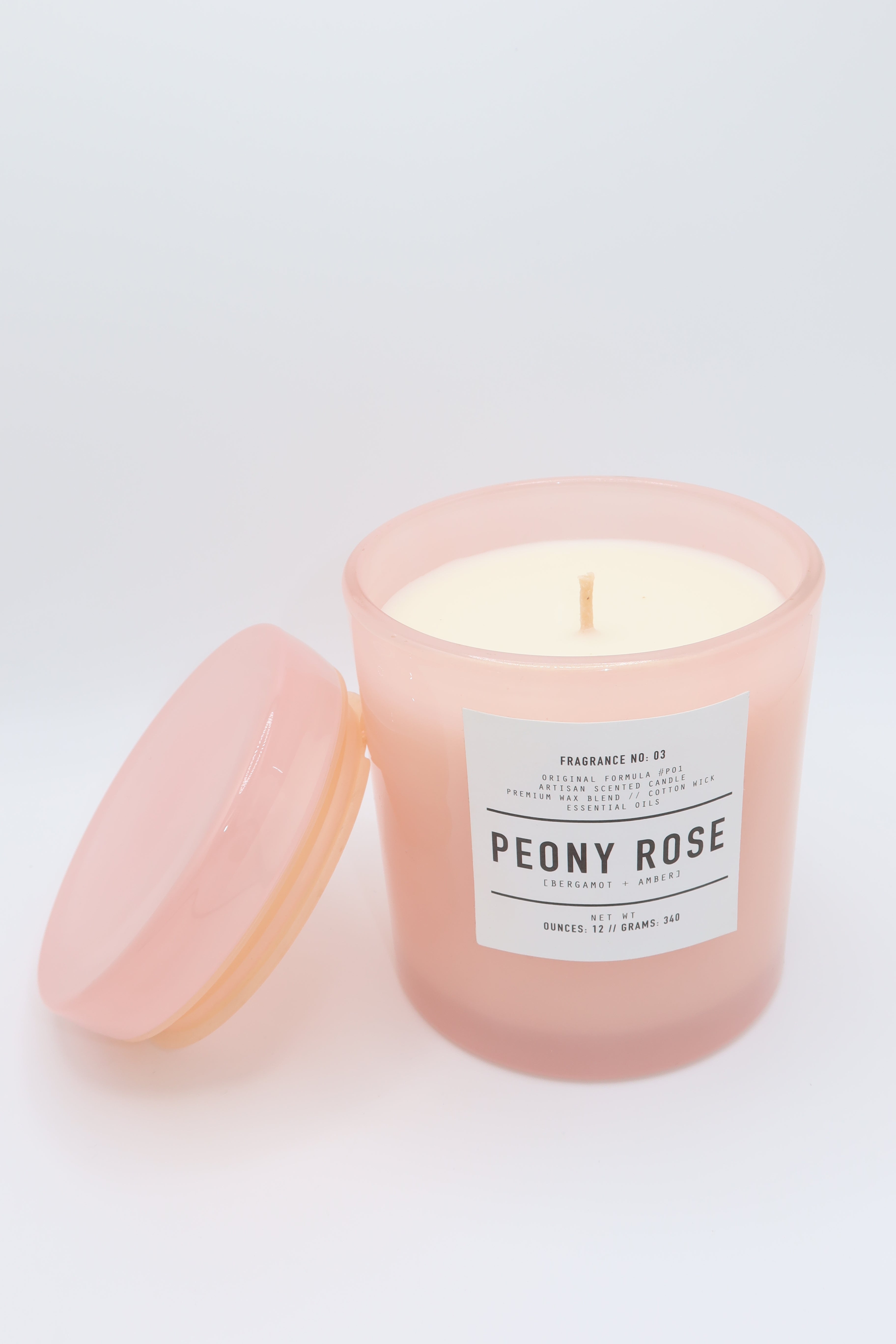 Peony Rose – Bergamot & Amber | Luxury Soy Wax Blend Candle