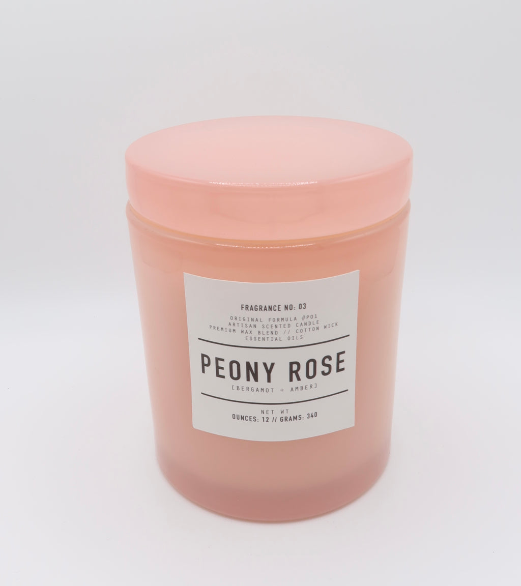 Peony Rose – Bergamot & Amber | Luxury Soy Wax Blend Candle